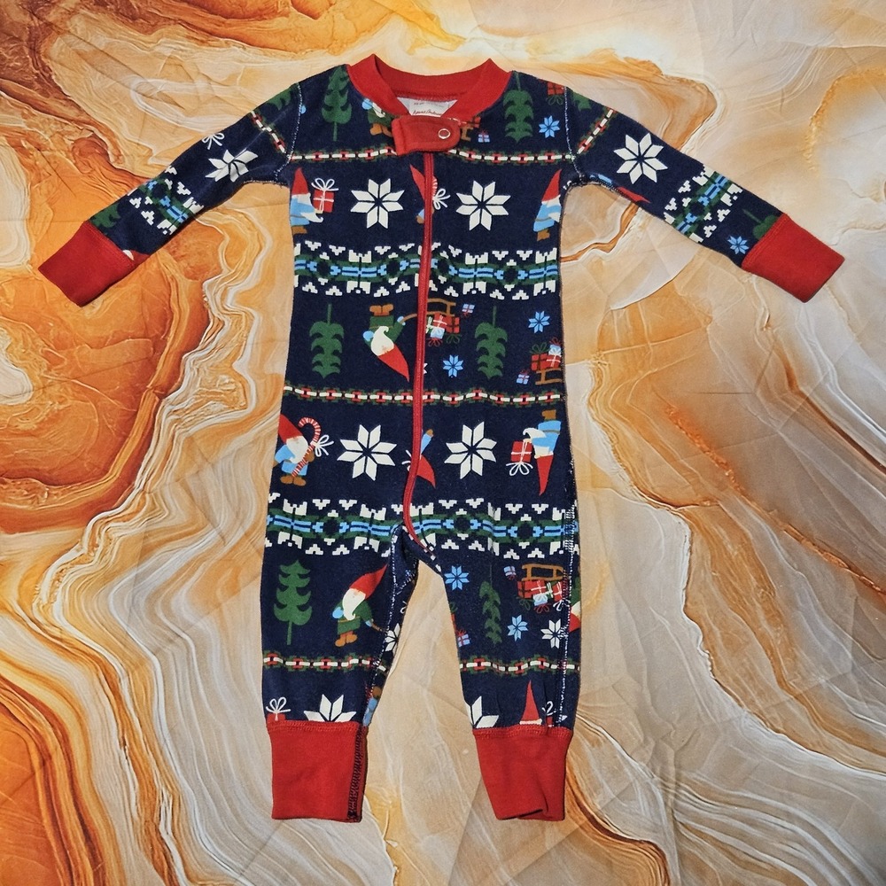 Hanna Andersson Baby Christmas Pajamas 6-12M One Piece Holiday Sleeper